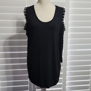 Jennifer Lopez Black Sleeveless Cut Out Tank Top
